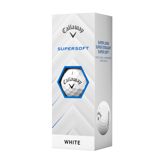 Callaway Supersoft 2025, bílé golfové míčky