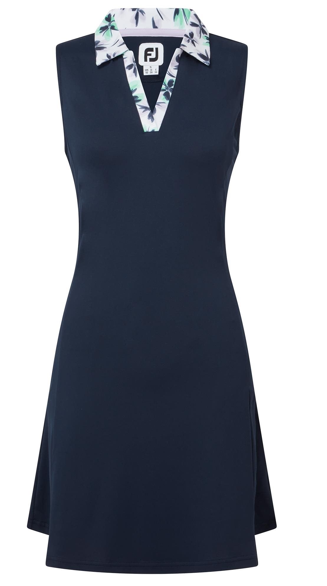 FootJoy Dress Floral Trim, Navy, dámské golfové šaty