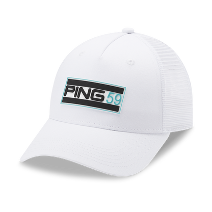 Ping 59 Trucker Cap, bílá pánská golfová kšiltovka